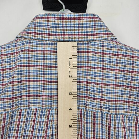 Peter Millar Shirt Mens Extra Large Plaid Blue Button Up Long Sleeve Preppy XL - Picture 5 of 10